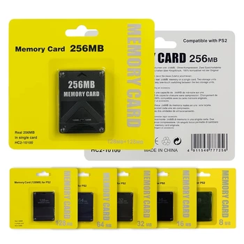 100 шт. Карта памяти для Sony Playstation 2 игры для хранения Новая карта памяти для PS2 8 МБ 16 МБ 32 МБ 64 МБ 128 МБ Памяти