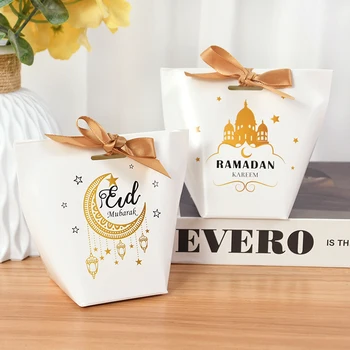10шт Подарочная Коробка Eid Mubarak Рамадан Карим Конфеты Шоколадные Пакеты Мусульманский Исламский Фестиваль Вечерние Принадлежности Eid Al Adha Подарочная Упаковка