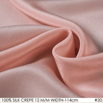 12 момме ширина 114 см, 100% Натуральный ШЕЛК, КРЕПДЕШИНОВАЯ ткань для шитья, аксессуары для украшения дома № 20, бледно-розовый
