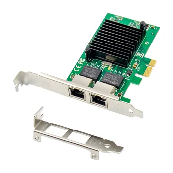 2 Порта PCIE X1 1000M PCIe Gigabit Ethernet С двумя Портами RJ45 Lan Сетевая карта с Чипом Intel 82576EB Сетевой сервер Pci-e Ethernet