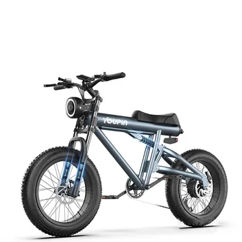 20-дюймовый Электрический велосипед с переменной скоростью, литиевая батарея, широкие шины для бездорожья, передние и задние дисковые тормоза, горный транспорт