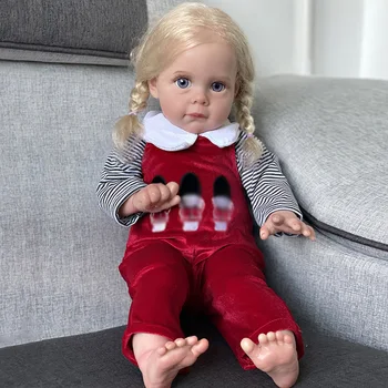 60 СМ Возрожденный Магги Малыш Магги со светлыми отросшими волосами, мягкая на ощупь 3D кожа с видимыми венами, высококачественный подарок для художественной куклы