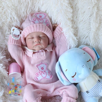 CUAIBB 17 Дюймов 43 см Кукла-Реборн с Полностью Силиконовым виниловым Корпусом, Окрашенная Готовая игрушка для новорожденных Малышей, Реалистичная малышка Для подарка
