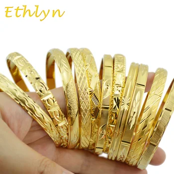 Ethlyn Модные Золотые украшения из Дубая, Браслеты золотого цвета для эфиопских браслетов, ювелирные изделия из Эфиопии, браслеты в подарок B01