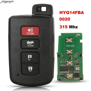 Jingyuqin автомобильный ключ с дистанционным управлением HYQ14FBA 314,3 МГц для Toyota Corolla Camry Avalon 2011-2016 0020 Smart Fob