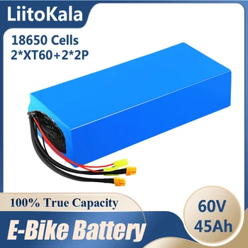 LiitoKala 60V 45Ah 18650 литиевый аккумулятор 16S15P, встроенный 50A сбалансированный BMS, тот же порт, подходит для двигателей мощностью менее 3000 Вт