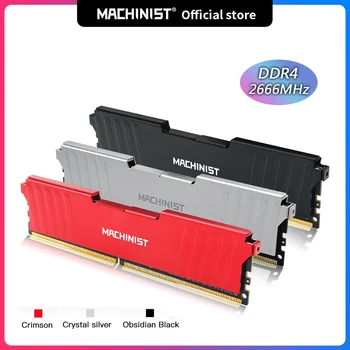 MACHINIST DDR4 RAM 8GB 16GB 2133HMz 2666HMz 3200 МГц Настольная память с радиатором DDR4 RAM PC DIMM для всех материнских плат
