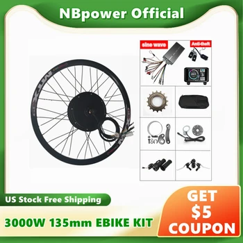 NBpower 135 мм, отсев 72 В 3000 Вт, Комплект мотор-колес для Ebike, комплект для переоборудования электрического велосипеда с контроллером синусоидальной волны UKC1