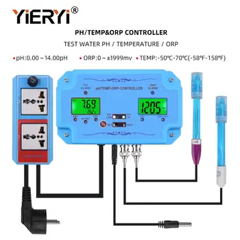 yieryi 3 в 1 Контроллер pH/TEMP/ ORP Детектор качества воды Зонд типа BNC Тестер качества воды для аквариумного монитора