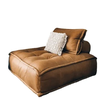 Диван из итальянской ткани с рисунком тофу, Одноместный двухместный диван из искусственной кожи, Комбинированный квадратный диван-татами для маленькой квартиры в гостиной