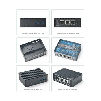 Для NanoPi R5S 2GB Development Board + Металлический Корпус 8G EMMC Rockchip RK3568 Порты Ethernet 1 Гбит/с Поддерживают NVME PCIe