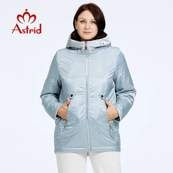 Женская куртка Astrid Осень-зима, длинный тонкий хлопковый капюшон с принтом, теплая парка с подкладкой, Женская одежда больших размеров, новинка в верхней одежде