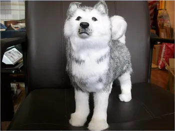 имитация животного около 30 см стоящего хаски пушистая собака эмуляция куклы хаски, подарок на день рождения k0705