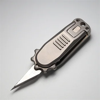 Мини-нож из титанового сплава, карманный нож для разделки обоев, резак для бумаги, EDC Инструменты
