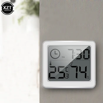 Многофункциональный термометр-Гигрометр, Автоматический электронный монитор температуры и влажности, Часы с 3,2-дюймовым Большим ЖК-экраном