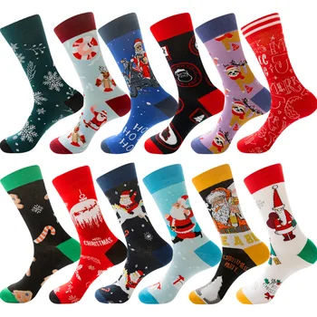 Модные Рождественские носки, подарок Санта-Клауса, детские Унисекс, Рождественские забавные носки для Леди, Женские чулки Санта-Клауса, носки для экипажа 2022 года