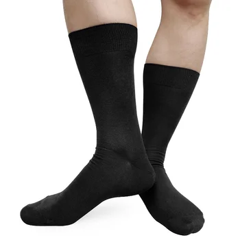 Мужские носки для делового костюма, свадебные подарки, черные хлопковые однотонные мужские официальные носки, сексуальные чулки-колготки для мужчин
