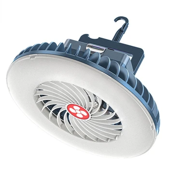 Наружный вентилятор Фонарь для кемпинга Зарядка через USB Аварийное освещение Фонарь для кемпинга Мини-вентилятор для кемпинга Наружная Мощность