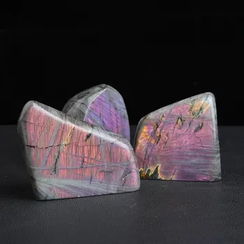 Натуральный фиолетовый светлый лабрадорит украшения кристалл оригинальный каменный рудник большой голый камень украшение домашнего офиса оптом.