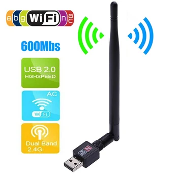 Портативный Высокоскоростной Интернет 600 Мбит/с Беспроводной USB WiFi маршрутизатор Адаптер Сетевой карты LAN Ключ с антенной Простой в использовании