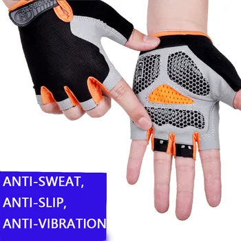 Противоскользящие, защищающие от пота Мужские И Женские Перчатки На половину пальца, Дышащие Спортивные Перчатки, Велосипедные перчатки guantes ciclismo hombre