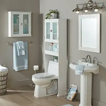 Роскошный настенный шкаф для хранения Harborough White - идеально подходит для оптимальной организации ванной комнаты, в комплекте 1 полка 156 символов