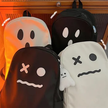 Рюкзак Ghost Большой емкости, Водонепроницаемый Рюкзак с индивидуальностью, Студенческий школьный рюкзак Kawaii Simplicity, Подростковая Мужская Женская Дорожная сумка