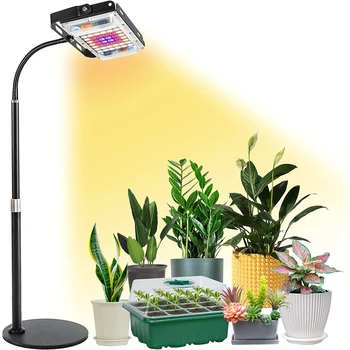 Светодиодная подставка для выращивания фитолампы с переключателем растительной лампы полного спектра, регулируемым по высоте для комнатных растений, суккулентов для теплицы-палатки