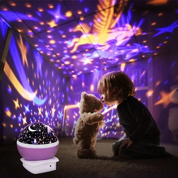 Светодиодный Звездный Ночник Проектор Star Master Light Луна Небо Вращающаяся Романтическая Проекционная лампа для детей Подарки для детской Спальни