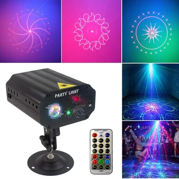Светодиодный Лазерный проектор, Свет в виде диско-шара, Управление Звуком, Стробоскопическое освещение сцены, Освещение для клубной вечеринки, Семейный праздник, День Рождения