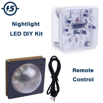 Светодиодный ночник DIY Kit Инфракрасный/кнопочный пульт дистанционного Управления Белая светодиодная лампа DIY Ночник для детской Спальни электроника