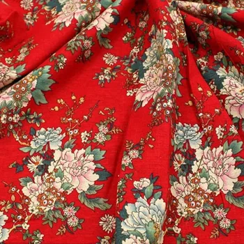 СДЕЛАЙ САМ, красный цветок пиона, льняные хлопчатобумажные ткани, бязь, украшение костюма, Китайский ветер, этнический ветер, богатая кукольная одежда, Пион ДЛЯ шитья