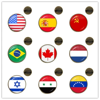 Советский Союз, Бразилия, Канада, Нидерланды, Израиль, Сирия, Венесуэла, Соединенные Штаты, Испания Брошь с Национальным флагом, Булавки для воротника, Ювелирный подарок
