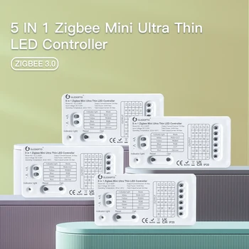 Умный Gledopto Zigbee 3.0 Pro Mini 5 в 1 RGB + CCT светодиодный Контроллер световой ленты Для Внутреннего Декоративного Освещения Кухни, Настенный