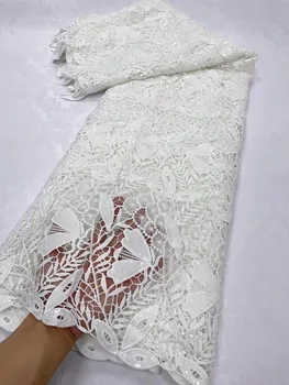 Французская Гипюровая кружевная ткань Высокого Качества, Африканская Водорастворимая кружевная ткань С пайетками, Нигерийское Свадебное платье с вышивкой