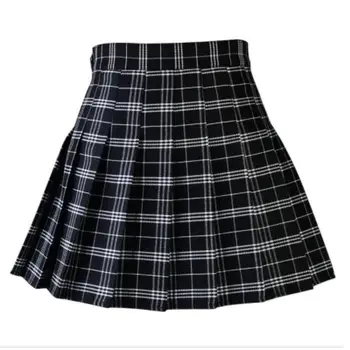 Шорты и тонкий внешний вид летом, Женская Повседневная клетчатая юбка, для девочек, Модная форменная юбка трапециевидной формы с высокой талией, с внутренней